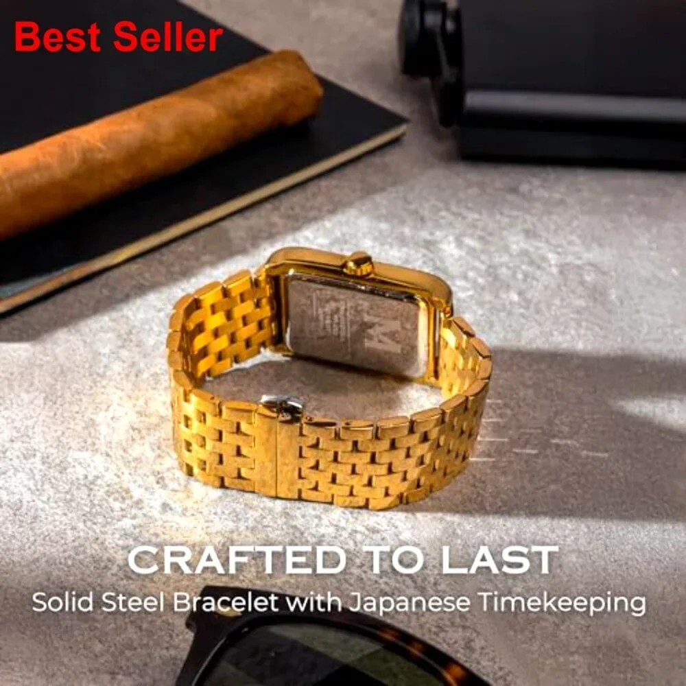Solid Stainless Steel Bracelet Dress Watch, Japanese Quartz, Water Resistant